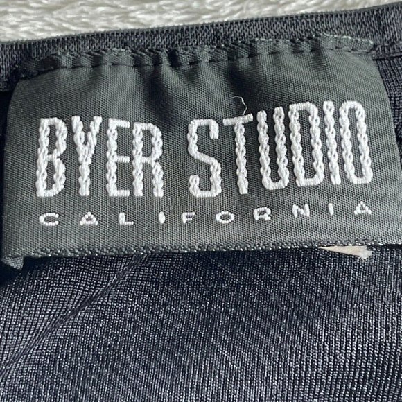 Vintage Byer Studio California Maxi Dress Womens Sz 8 Black Animal Print Stretch - Picture 4 of 9